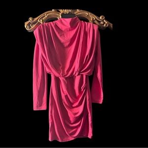 Elegant Pink Draped Dress